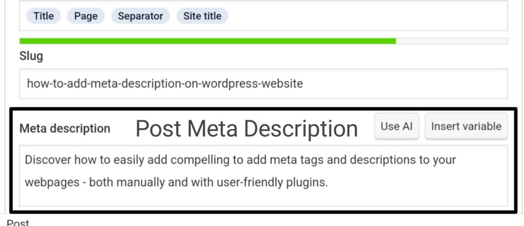 How to Add meta description on post 